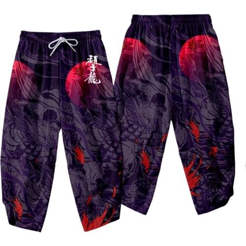 Chinese Style Printed Streetwear Hip Hop Harem Pants Men Nine Points Pants Casual Jogger Trousers Plus Size 6XL