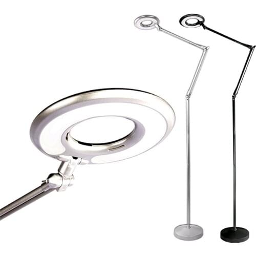 110V~240V 2X LED Folding Lamp Magnifying Glass Cold Ligth Operation Floor Shadowless Lamp Magnifier for Beauty Salon Nail Tattoo