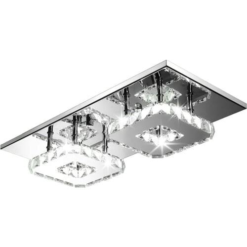 Modern Crystal LED Ceiling Lights Decorative Indoor Aisle Living Room Home Lighting Fixture Ceiling Lamp White/Warm Light New