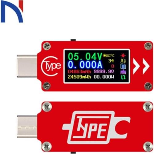 TC64 Type-C Voltmeter Ammeter Red Color LCD USB Voltage Current meter Tester multimeter battery PD charge power bank USB Tester