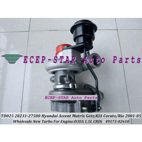 TD025 28231-27500 28231 27500 49173-02620 49173-02610 Turbo For HYUNDAI Accent Getz Matrix For KIA Cerato Rio 01- D3EA 1.5L CRDI
