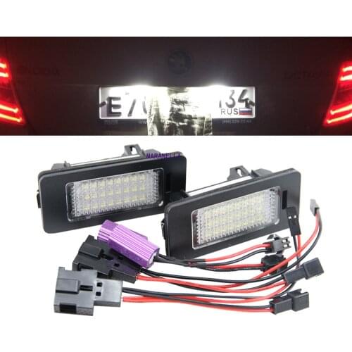 1 Pair 12V Canbus LED Number License Plate Light Fit for SKODA Octavia 3 Superb B6 Combi Rapid Spaceback Yeti Fabia Mk3 No Error
