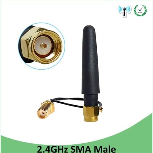 2.4 GHz Antenna wifi 10pcs 5dBi SMA Male Connector 2.4ghz antena IOT Router Wi fi +21cm RP-SMA to ufl./ IPX 1.13 Pigtail Cable