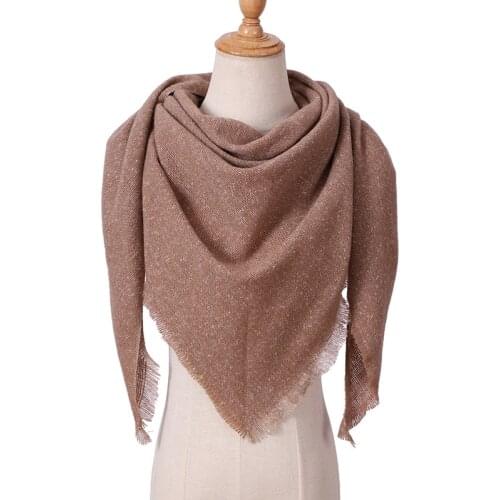 2020 New Fashion Women Knit Winter Scarf Warm Lattice Cashmere Triangle Scarf Female Blanket Shawl Femme Echarpe Bufanda