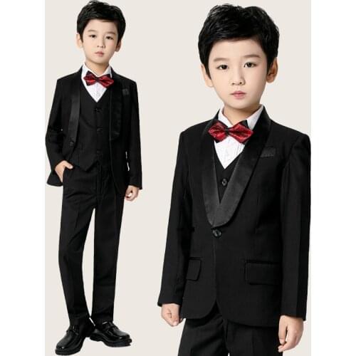 2021 new england styles boy wedding suit set coat+vest+pants formal wedding suit party baptism christmas clothes