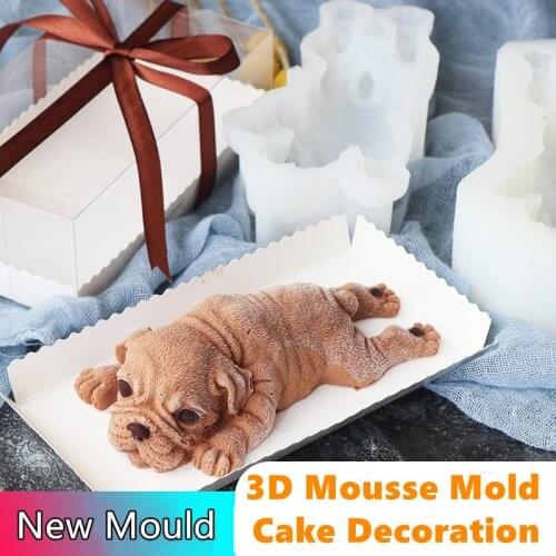 3D Shar Pei Mousse Mold Dirty Dog Ice Cream Chocolate Creative Baking Mold 2 Generation Shar Pei Cake Decoration Bakeware