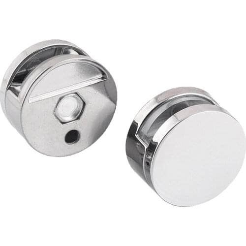 4pcs High Quality Round Glass Clips Clamps Mirror Clips Holder for 4-7mm Thick Mirror Bright Chrome Zinc Alloy