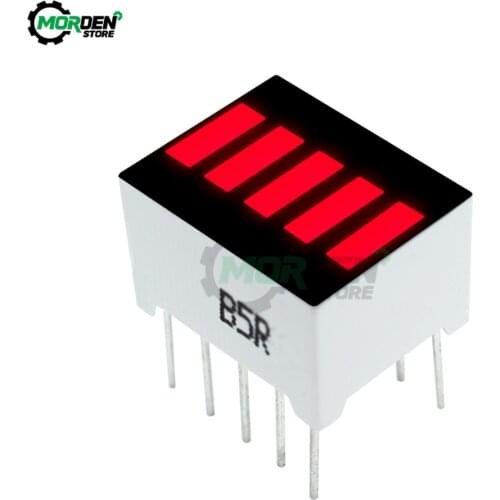 5Pcs/lot 5 Segment Red Color LED Light Lamp 1 Digit Bar LED Display Electronic PCB Board For Arduino