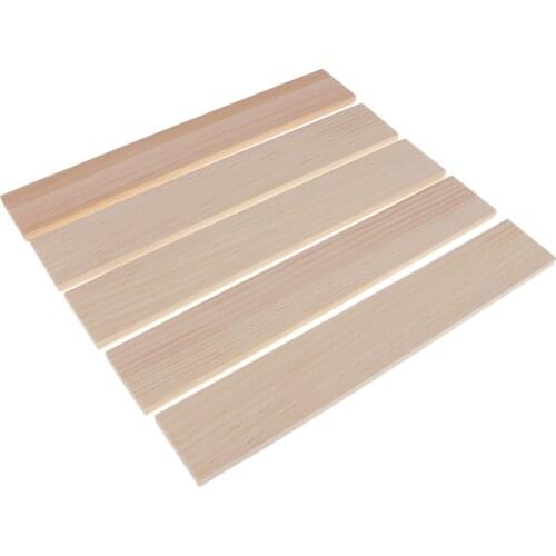 5 Pieces Blank Unfinished Wood Wooden Stick Plaque Woodcraft Dowel Rod for Hobbies DIY Craft 250x40x6mm