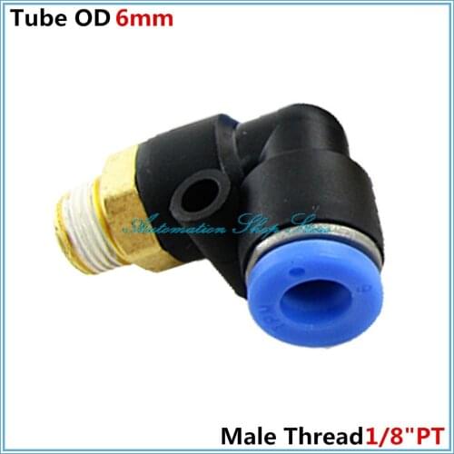 5Pcs L Type 6mm Tube to 1/8"PT Male Thread Pneumatic Quick Fitting Coupler Connector PL6-01