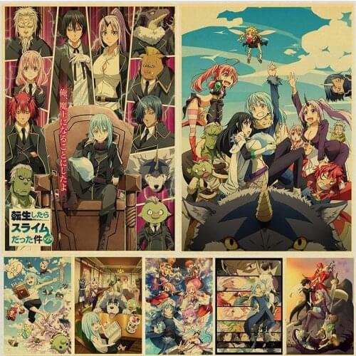 Anime Posters Tensei Shitara Slime Datta Ken Poster Manga Wall Stickers Wall Decor Posters Art Picture for Home Room Decor