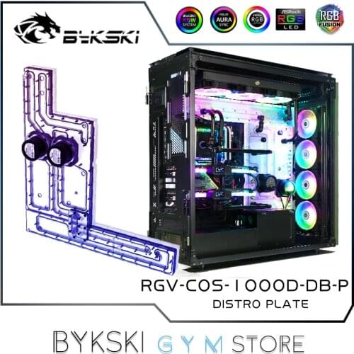 Bykski Distro Plate For Corsair 1000D Case, Duouble Pump + 420+480 Radiator Water Cooling Loop Solution, 12V/5V RGB SYNC