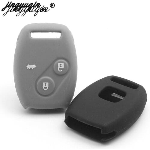 Jingyuqin Remote Silicone Car Key Case Cover For Honda Accord CR-V CRV Civic Pilot Fit Freed StepWGN Key 3 Buttons Shell