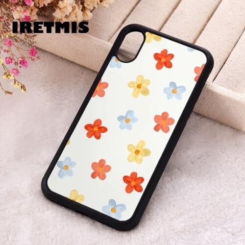 Iretmis 5 5S SE 2020 Phone Cover Case for iPhone 6 6S 7 8 Plus X Xs XR 11 12 Mini Pro Max Rubber Silicone Flower Power