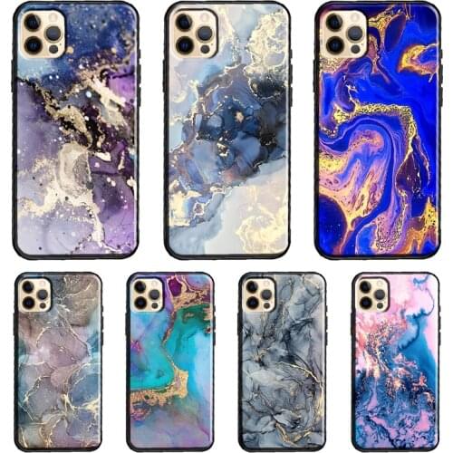 Ink Painting marble Case For iPhone 11 Pro Max XS X XR 8 7 Plus SE 2020 Cover For iPhone 12 Pro Max mini