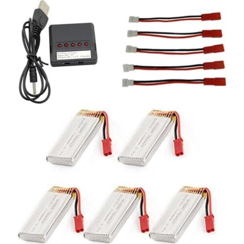 Drone 1315S / 1315 DFD F163 / F187 lithium battery with protection board lithium battery and a charge 5PCS 5 equilibrium charge