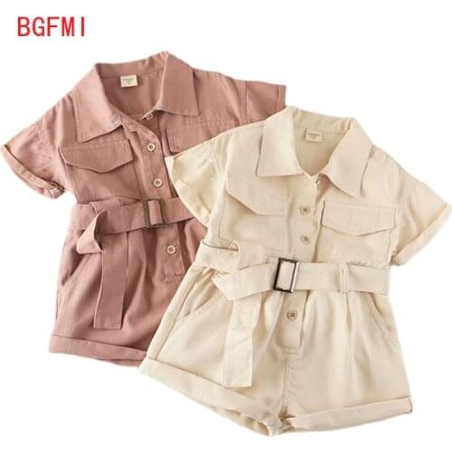 Baby Girls Denim one-piece suit Summer clothes New 2021 Kid Childrens Personality overalls Casual romper toddler girl outfits