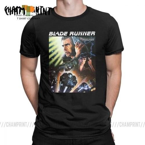 Leisure Blade Runner V3 Movie Poster T-Shirt for Men Crew Neck 100% Cotton T Shirt 1982 Short Sleeve Tee Shirt Gift Idea Tops