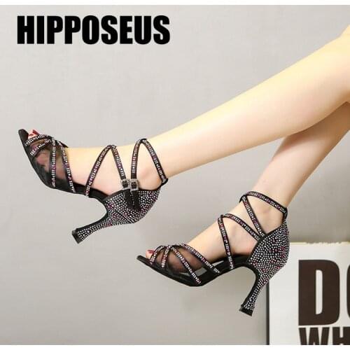 HIPPOSEUS Dance-Shoes Women Ballroom Girls Latin Modern Dance Shoes Ladies Salsa Tango High Heel Soft Dancing Shoes Professional