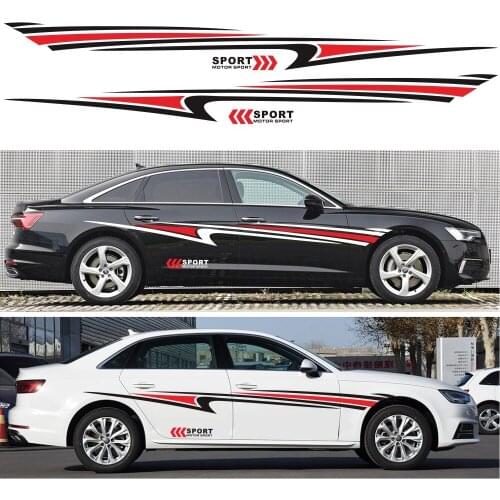 Personality Car Body Waist Line Both Sides Sport Stickers For Decoration Decals Film For Universal Car Auto Products Automobile
