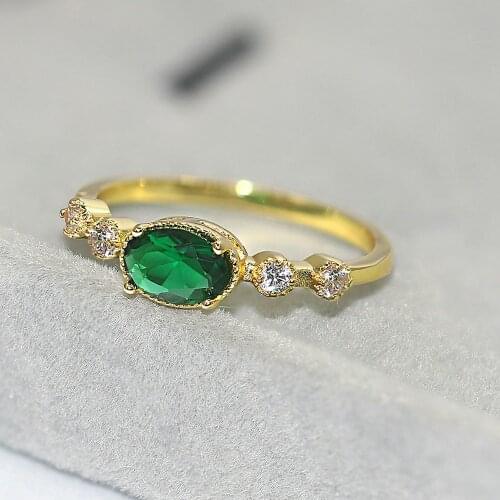 ZHOUYANG Rings For Women Romantic Delicate Green Crystal CZ Gold Color Wedding Engagement Finger Ring Fashion Jewelry R856