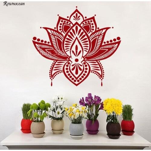 Lotus Mandala vinyl wall art sticker decal transfer mural easy application Z157