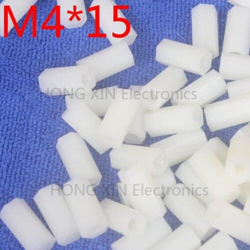 M4*15 white 1pcs Nylon Standoff Spacer Standard M4 Plastic Female-Female 15mm Standoff Repair accessory High Quality