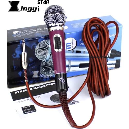Metal Professional Handheld Vocal Dynamic Mic Mike Wired Karaoke Microphone For PC KTV Singing With 5m 6.5 mm Jack Audio Cable
