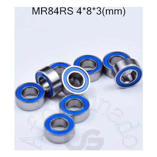 MR84RS 4*8*3(mm) 10pieces bearing rubber sealed free shipping ABEC-5 chrome steel miniature bearings hardware Transmission Part