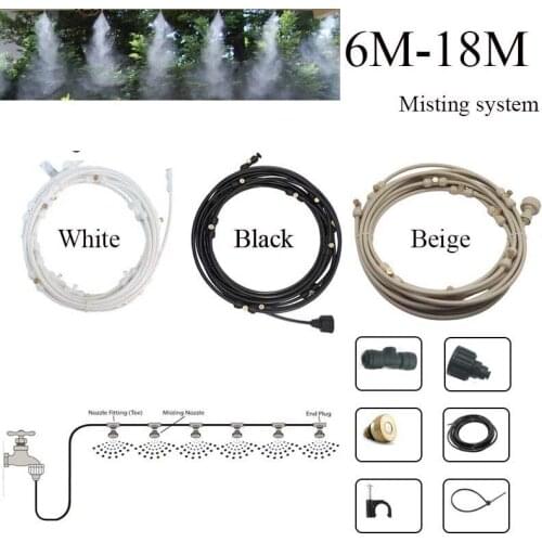 Outdoor water fog Misting Cooling sprayer System kit 6M~18M Greenhouse Garden Waterring Irrigation nebulizer sprinkler