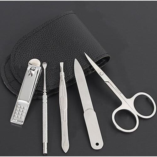 Nail Clippers Set 5 in1 Beauty And Health Tools Stainless Steel Cuticle Scissors Manicure Care Kit Can be Carried Around Trimmer