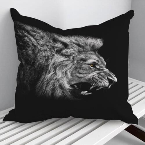 Angry king lion face Throw Pillows Cushion Cover On Sofa Home Decor 45*45cm 40*40cm Gift Pillowcase Cojines Dropshipping