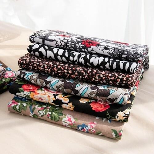 Nigeria 100 Cotton Print Fabric Rose Jersey Knitted Fabric Thin For Sewing Dress Or Leggings 50*150cm/Piece YHA0092