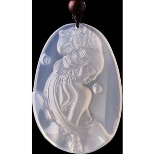 New natural ice kind of chalcedony ladies pendant beautiful head chalcedony pendant pendant couple gift