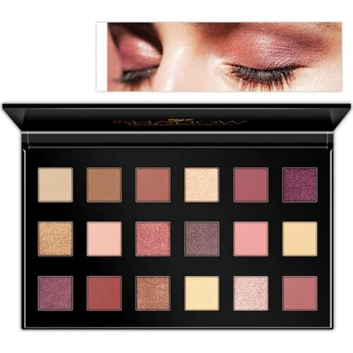 18 Colors Eyeshadow Palette Naked Skin Purple Pigment Powder Waterproof Long Lasting Shimmer Matte Eye Shadow