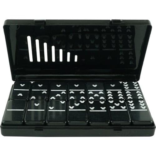 D6 Plastic box Dominos With White Dots Paint from Factory Travel Table Game Toys