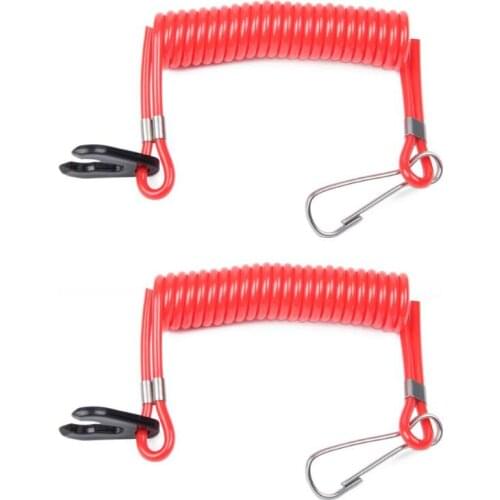 VODOOL Motorcycles Boat Outboard Engine Motor Lanyard Kill Stop Switch Safety Tether Charging Battery Cables for Yamaha