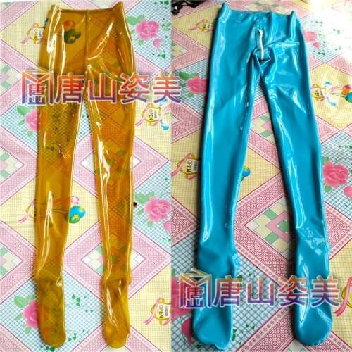 Transparent Blown High Waist Latex Trousers PANTS Crotch zip Two-way Zip Customized
