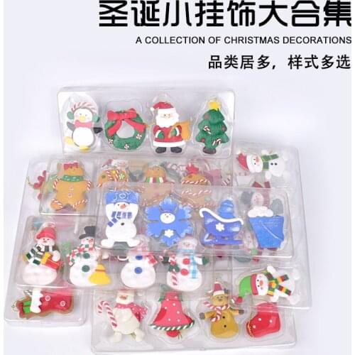 Christmas ornaments for children Christmas decoration props boxed bread soil old man snowman and biscuit man pendant