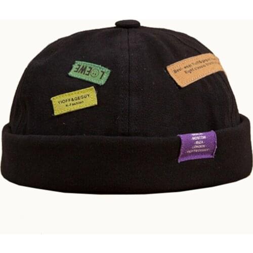 Beanie hip hop men and women patch letters niche trend Korean version of Japanese hip hop hat personality beanie round cap