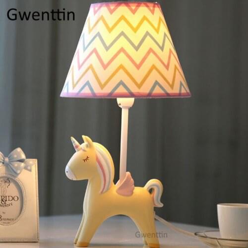 Modern Unicorn Table Lamps Led Animal Desk Light Stand Lighting Fixtures for Bedroom Bedside Kids Lamp Home Loft Decor Luminaire