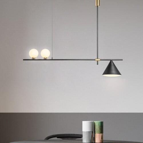 Modern Glass Pendant Light Nordic Dining Room Kitchen Light Designer Hanging Lamps Avize Lustre Lighting black/gold iron fitting