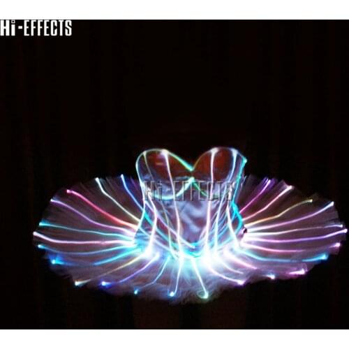 LED nightclub dress lady luminous clothes colorful lights evening dress ballroom dance led clothing for party stage wear show