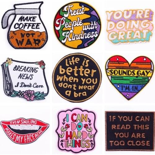 Letter Fusible Patch Iron On Patches For Clothes Colorful Patch Embroidery Stickers Applique Badge Embroidered On Clothes Decor