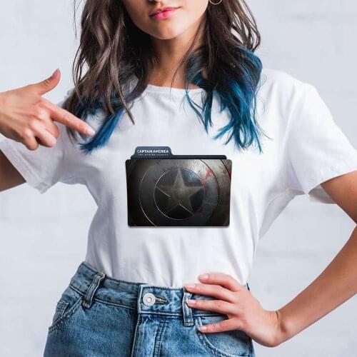 Captain America Print Streetwear Marvel T Shirt 2021 Trendy Women Tee Shirt Disney Tshirt Dropship Clothing Female