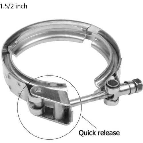 V band Clamp Universal Stainless steel 1.5/2 inch exhaust downpipe V band clamp clip High Quality