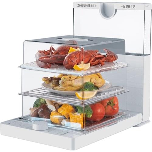 Youpin Zhenmi 220V Folding Electric Steamer Electric Steamer 18.8L Household Transparent Multifunctional Three-layer Steamer