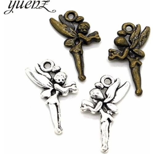 YuenZ 20pcs Tibetan Silver Bronze Elf Charm Metal Charms Bracelet Jewelry Diy Jewelry Findings Handmade Craft 25*12mm I201