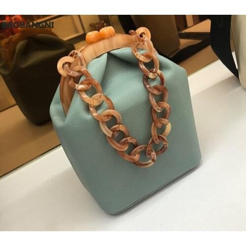 Women handbags PU designer bags Fashion Rough chain Korean Solid Hasp aesthetic Mori girl