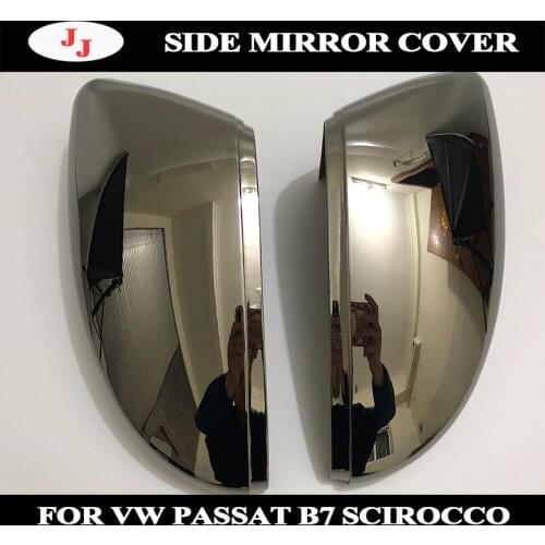 1 Pair of Tungsten steel black Rearview side Mirror Cover Cap for VW Passat B7 NMS CC Jetta Scirocco Beetle EOS Bora C-TREK